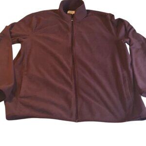 Croft & Barrow Burgundy Full-Zip Fleece Jacket L 100% Polyester Womens Warm Oute